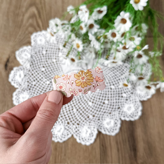 Leather Snap Clips | Spring Floral
