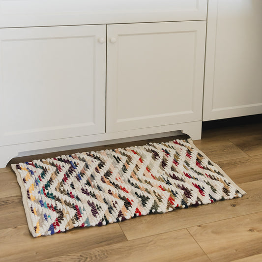 Multicoloured Cotton Woven Rug | 2’x 3’