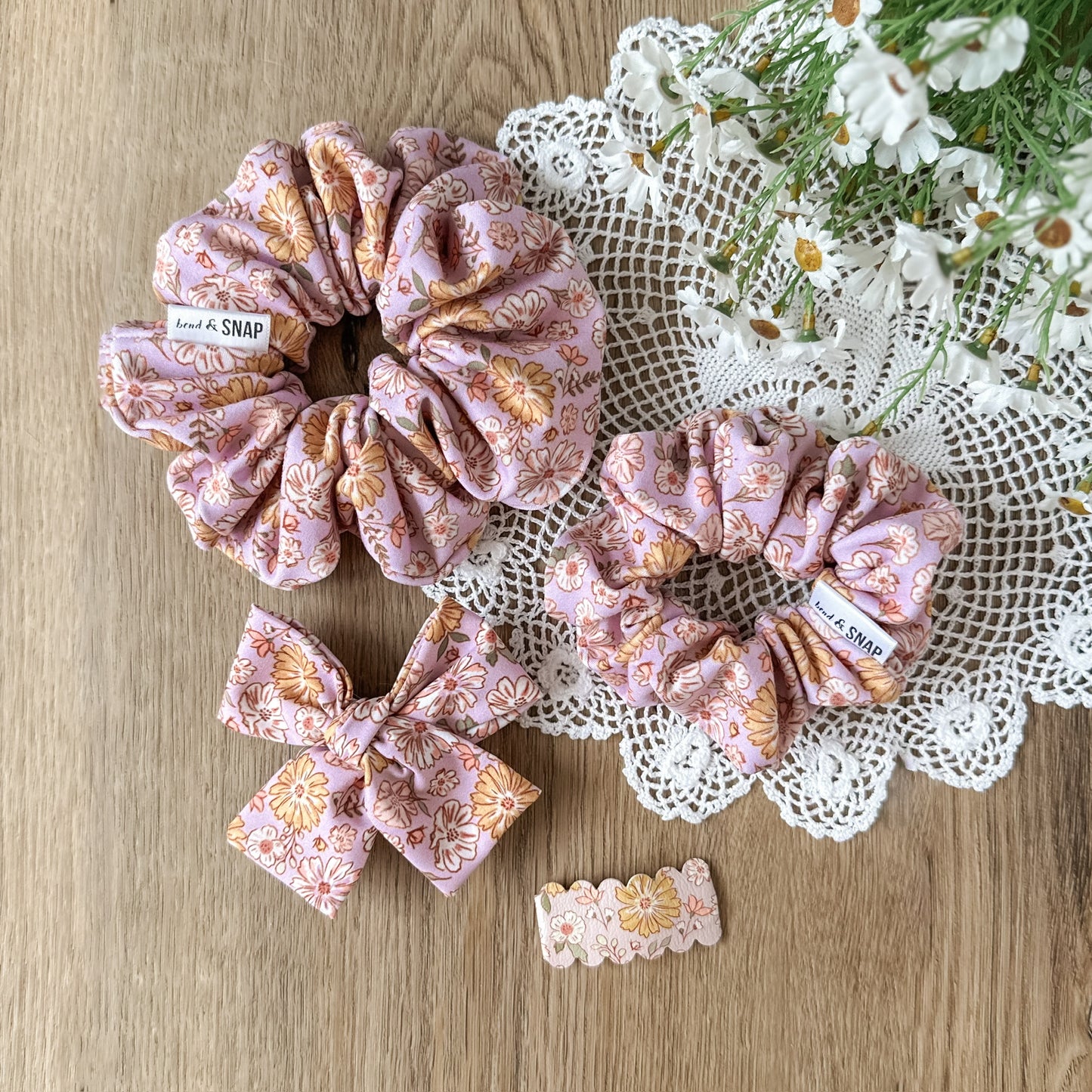 Leather Snap Clips | Spring Floral