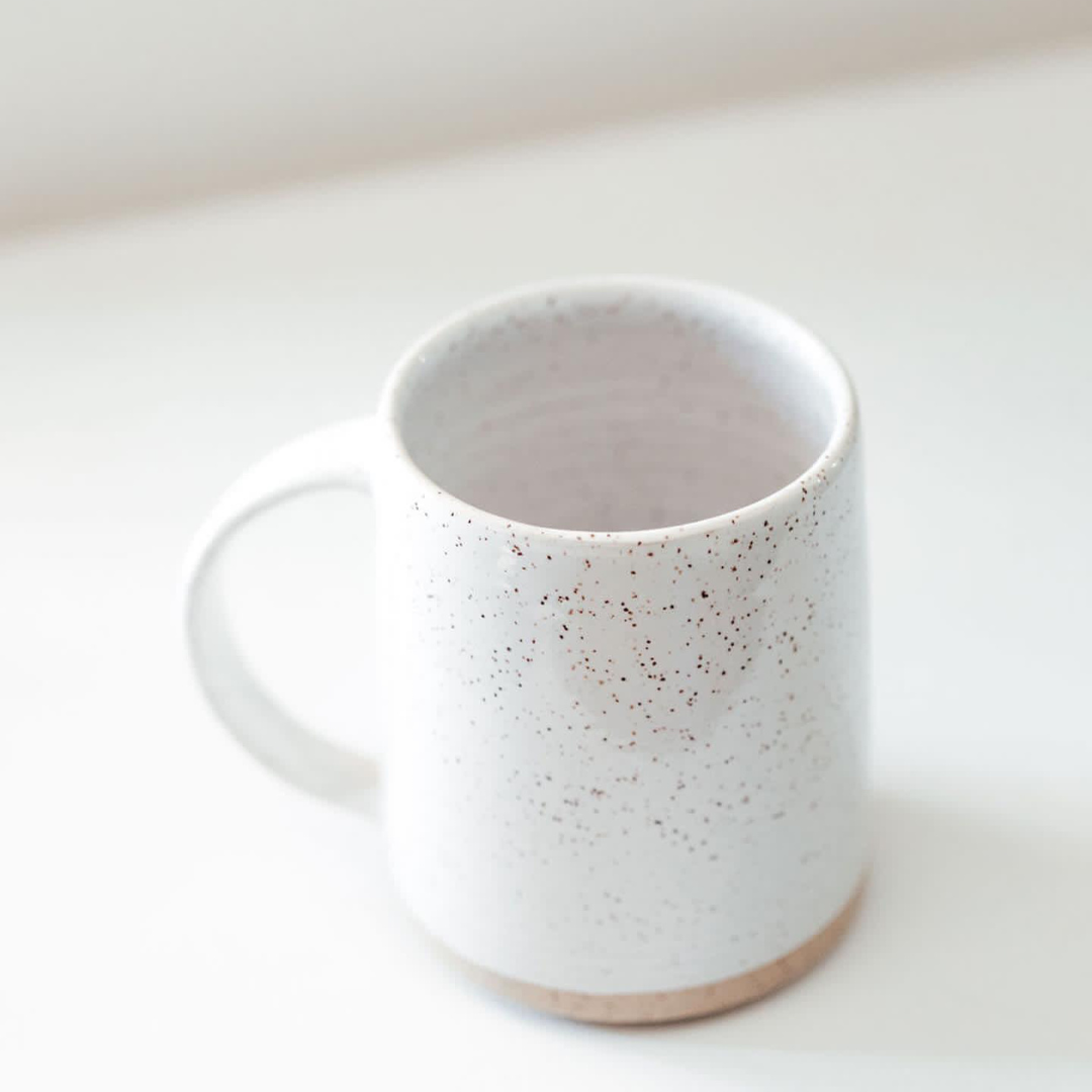 White Speckle Pottery Mug | 16 oz