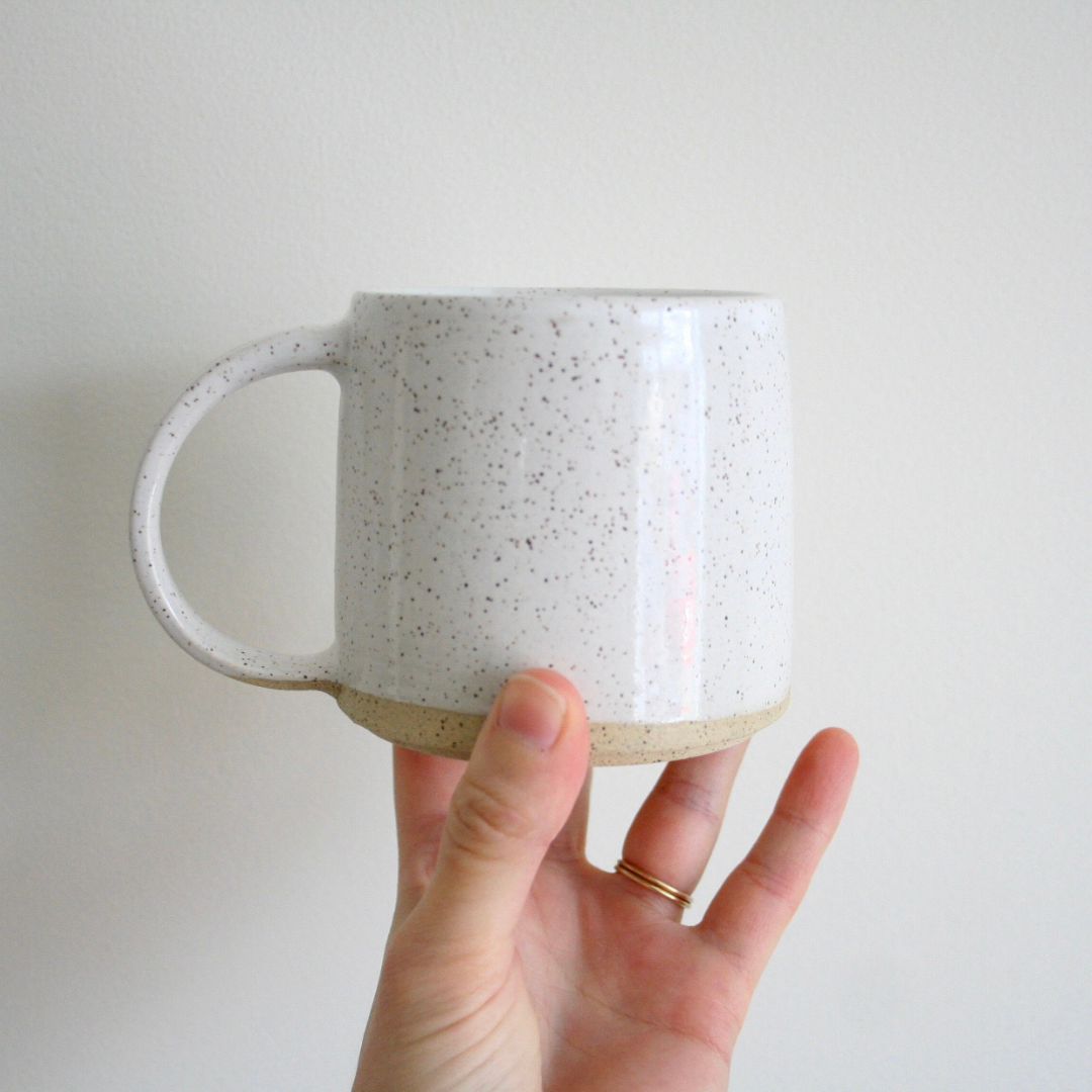 White Speckle Pottery Mug | 12 oz