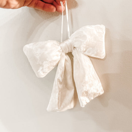 Large Handmade Velvet Bow | Pink & Cream