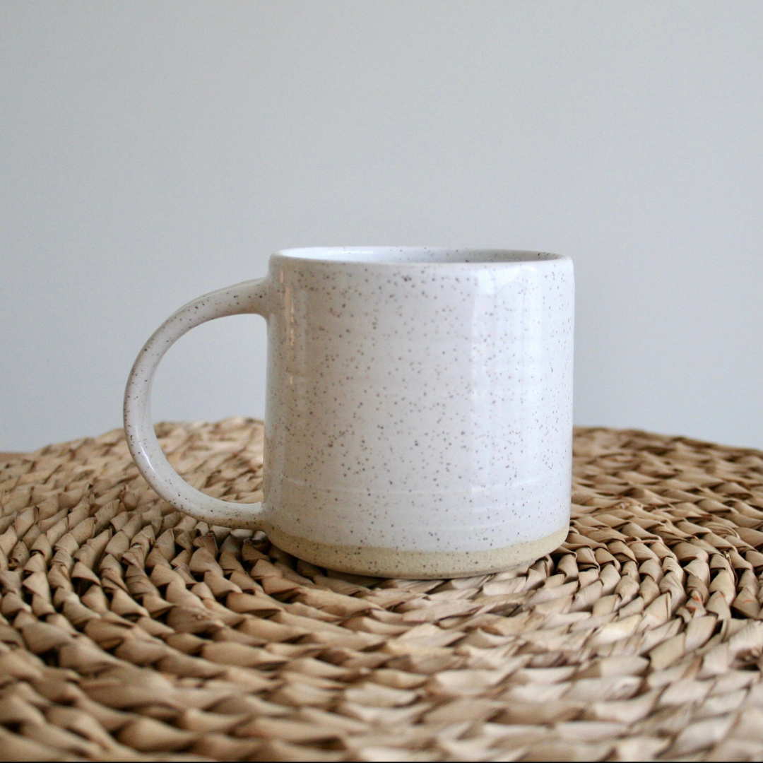 White Speckle Pottery Mug | 12 oz