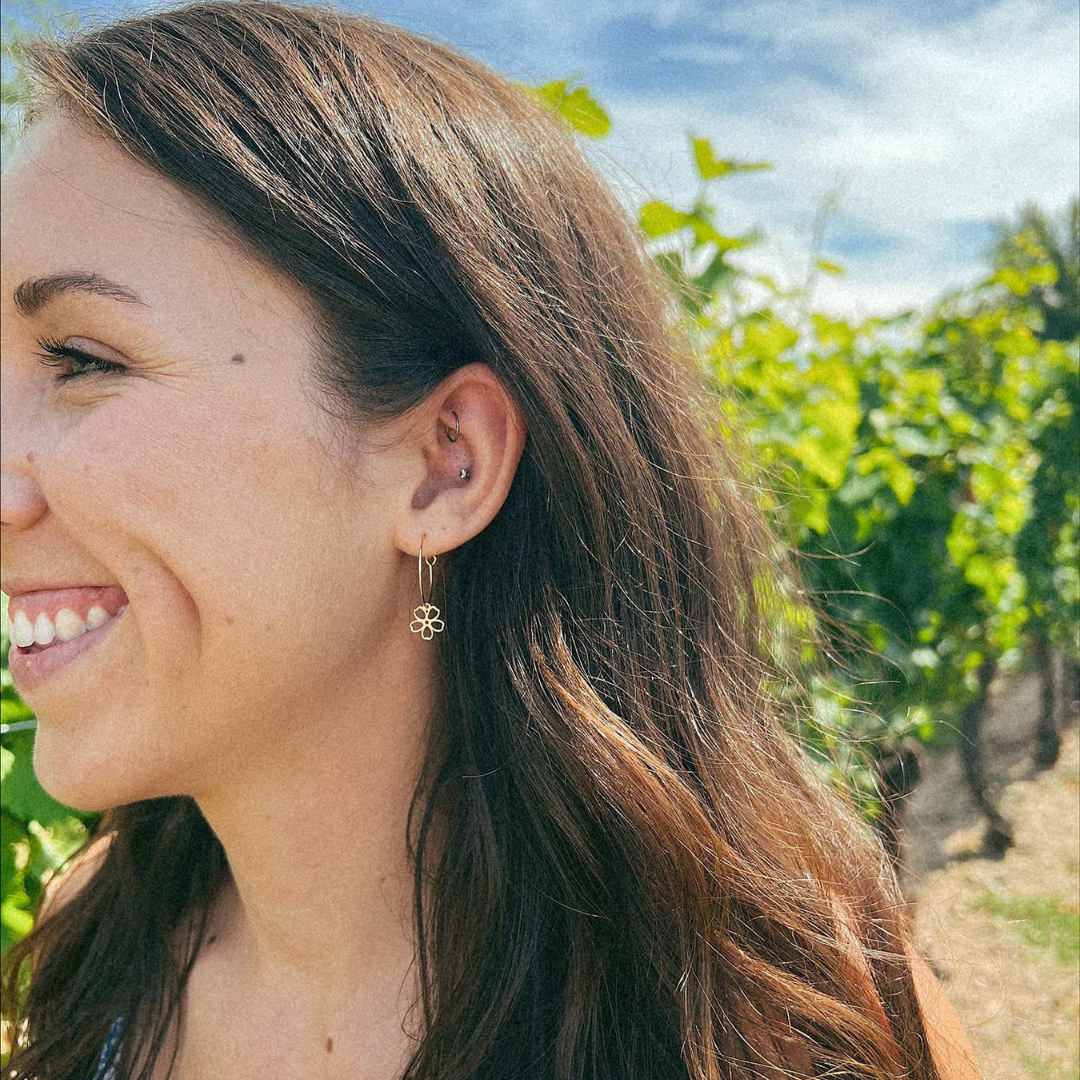 Dainty Gold Petal Hoops