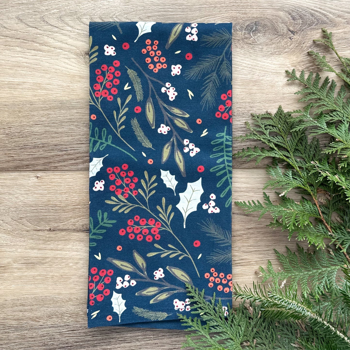 Holly Berry Tea Towel