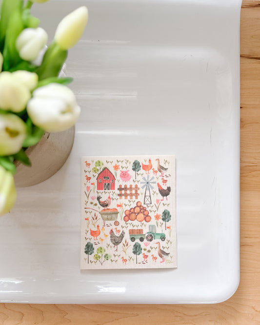 Farmyard Swedish Dishcloth