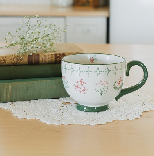 Floral Stoneware Mug