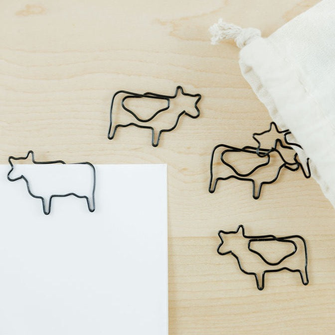 Cow Paperclips | Black & White
