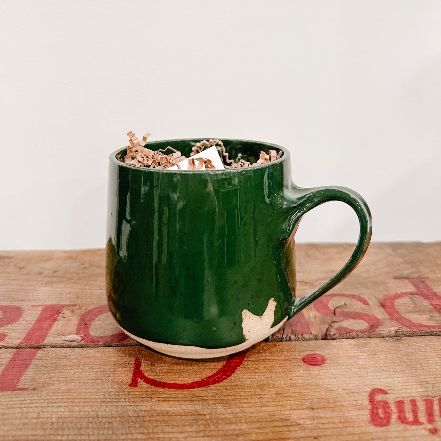 Chicken Pottery Mug | Forest Green
