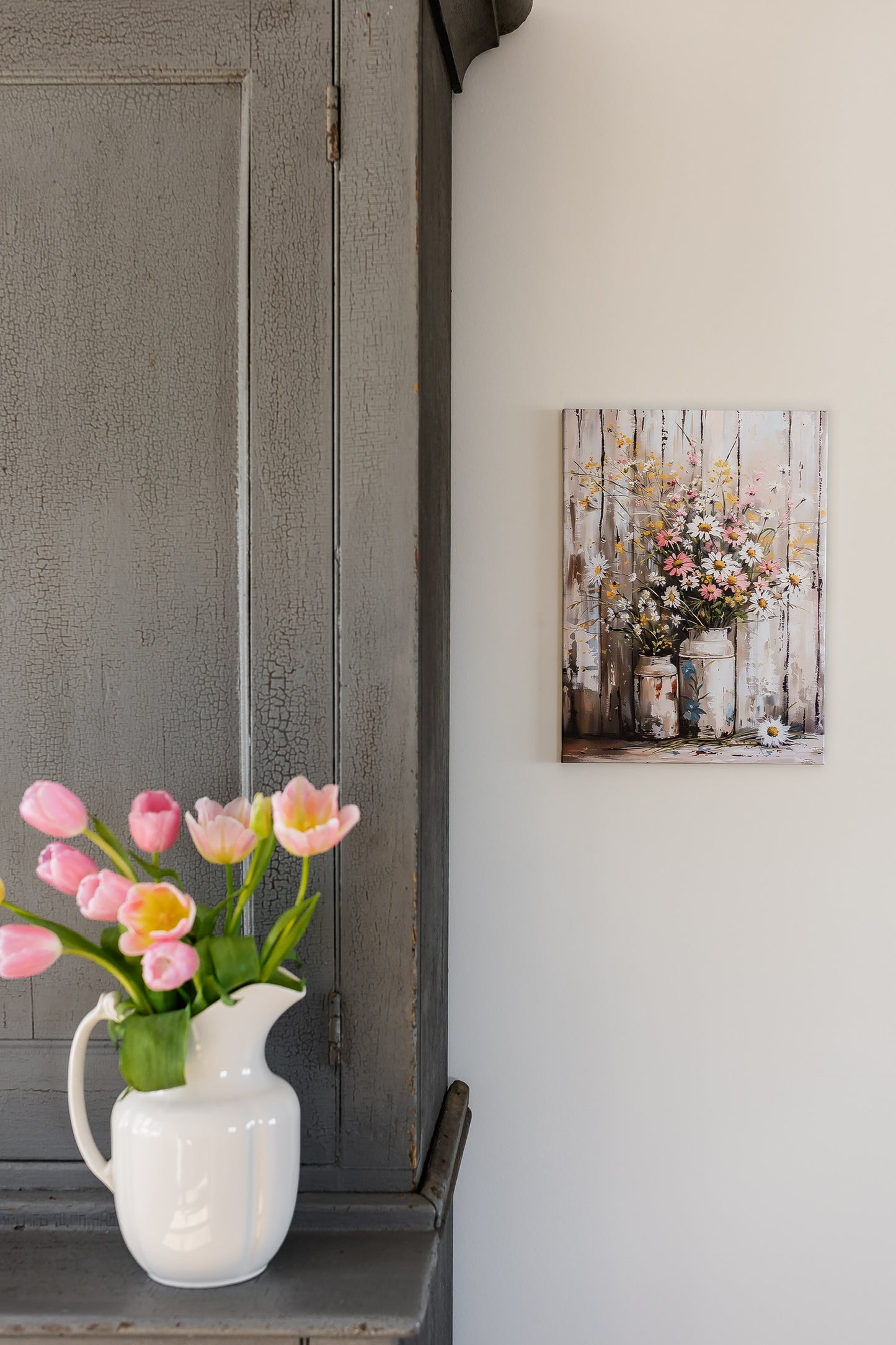 Floral Milk Can Canvas