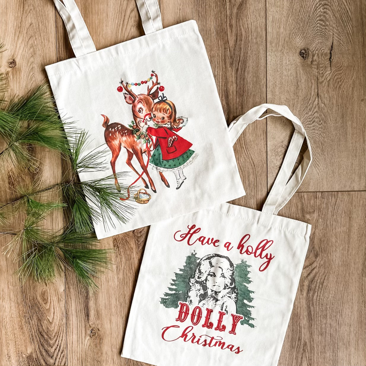 Vintage Deer and Girl | Tote Bag