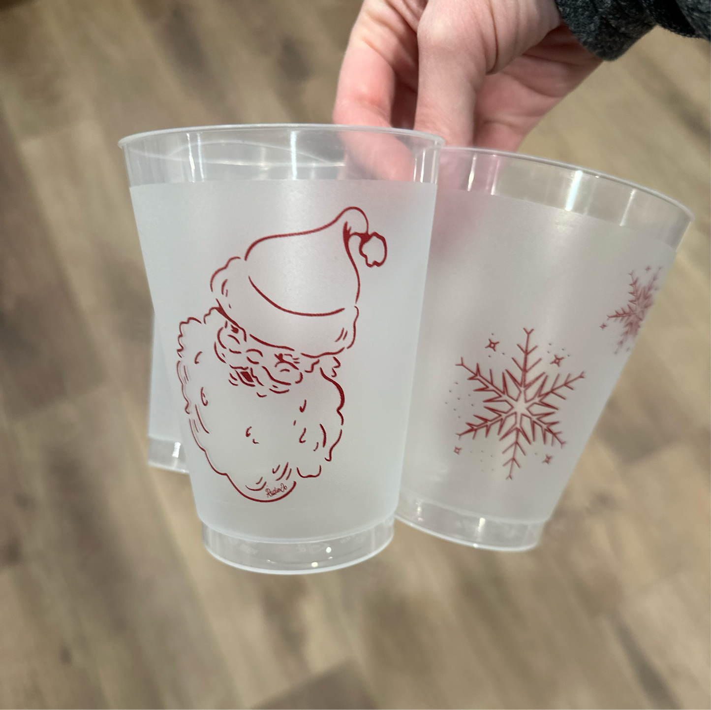 Santa Snowflake Shatterproof Cups | Set of 4