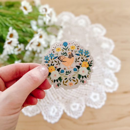 Chickens  & Flowers | Sticker