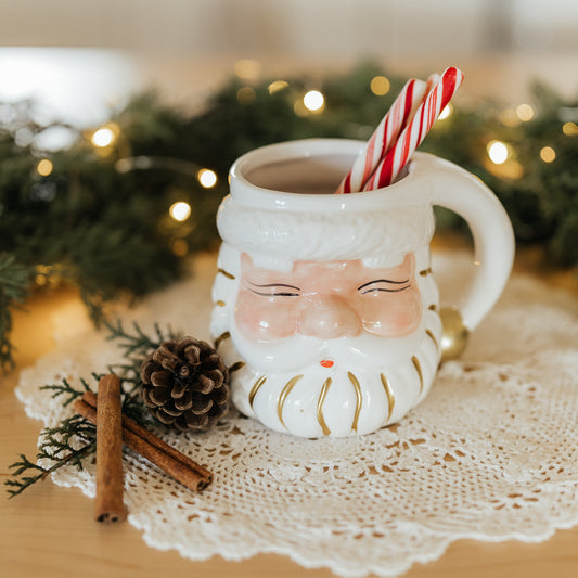 Santa Mug | White/Gold