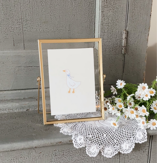 Gold Framed Print | Goose on Ivory