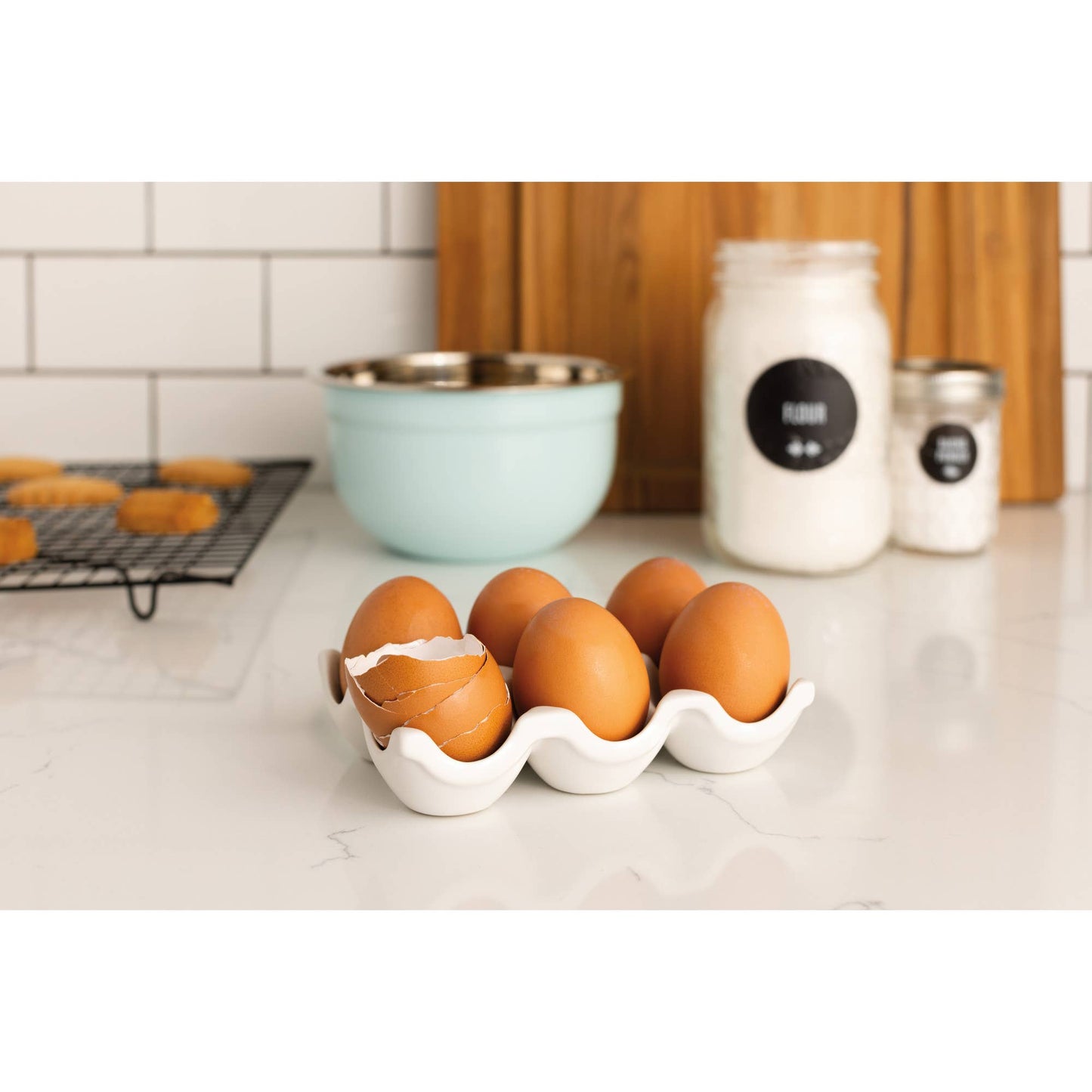White Ceramic Egg Holder