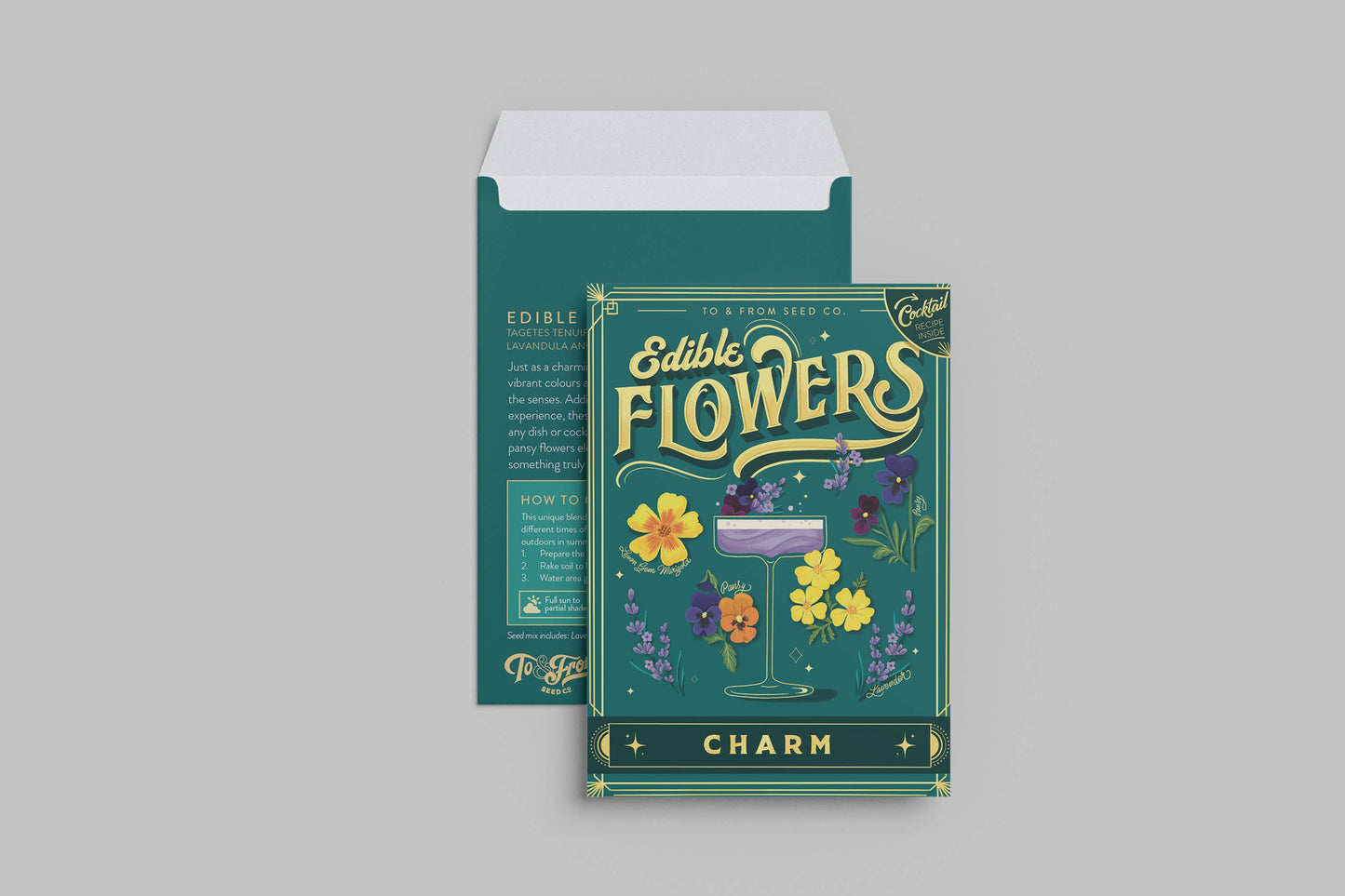 Edible Flowers (Charm) | Seed Packet & Cocktail Recipe