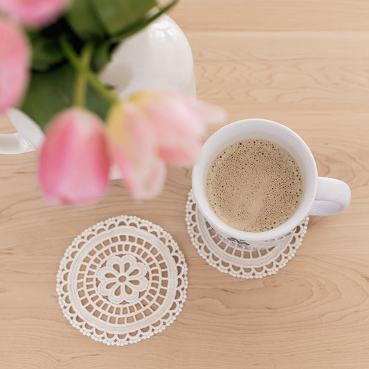 Round Crocheted Coasters | Set of 2