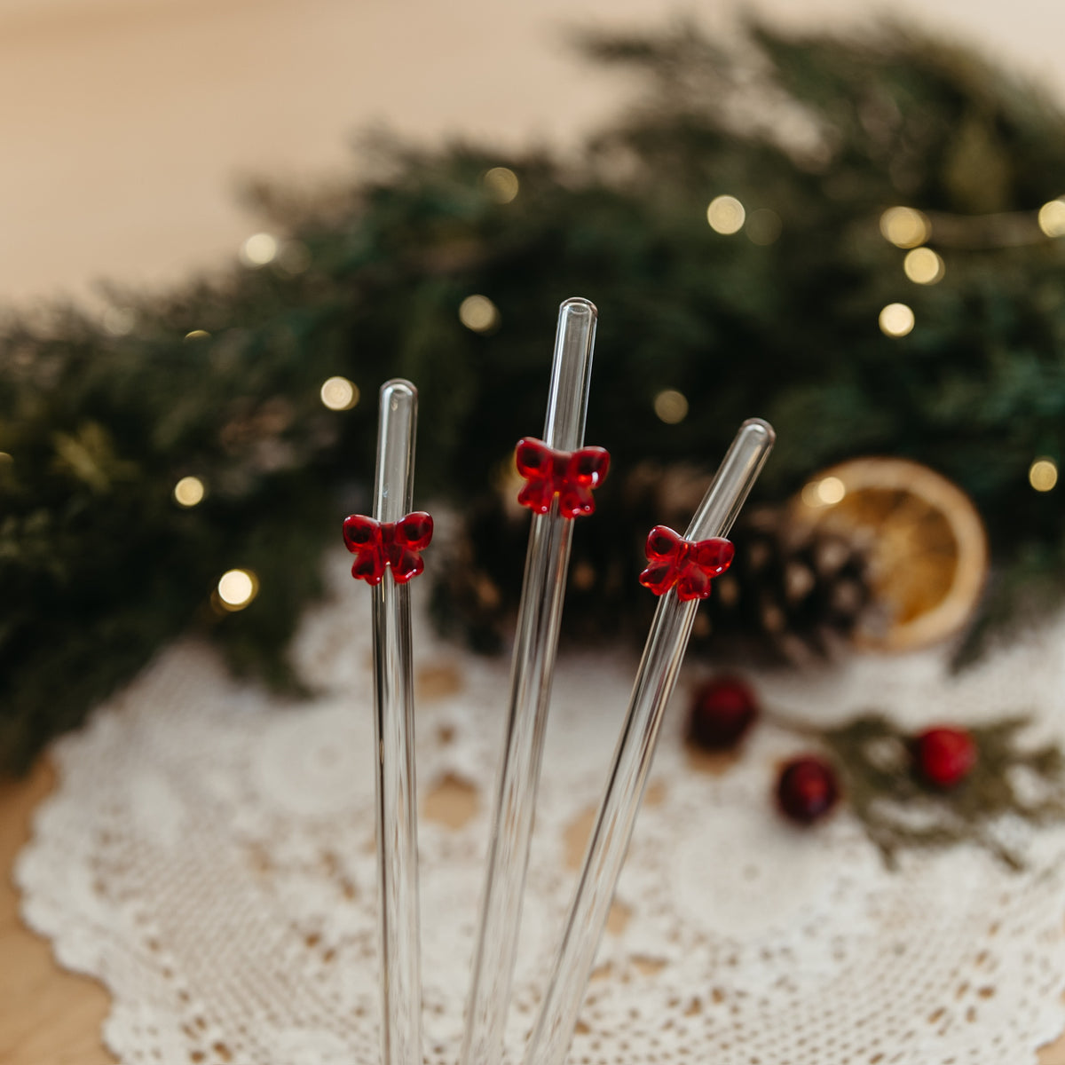 Glass Bow Straws | 3 colour options