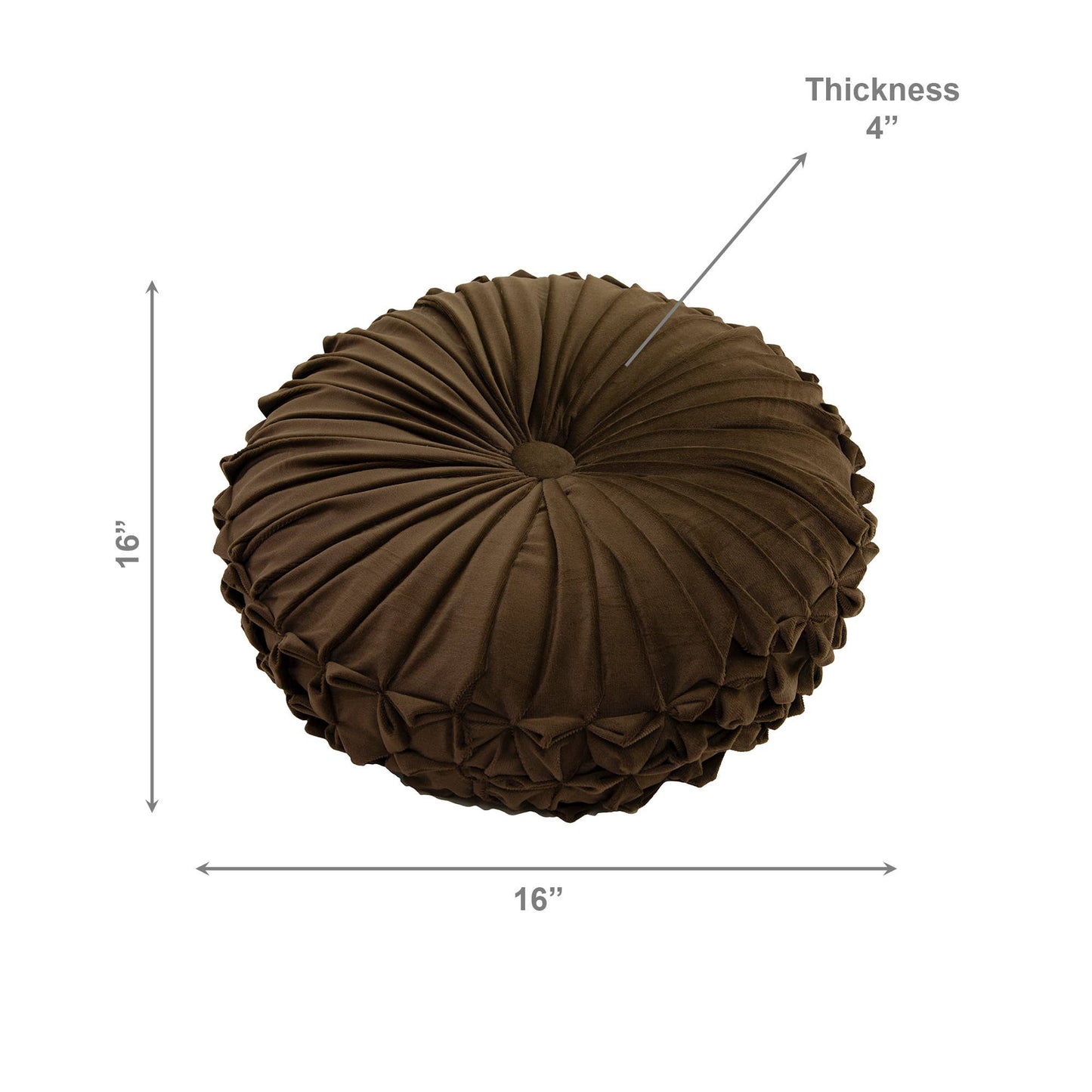 Velvet Round Cushion | Brown