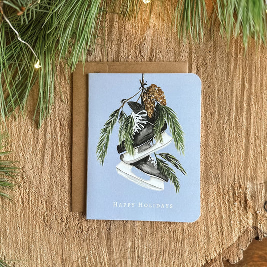 Hockey Skates with Pinecones | Card