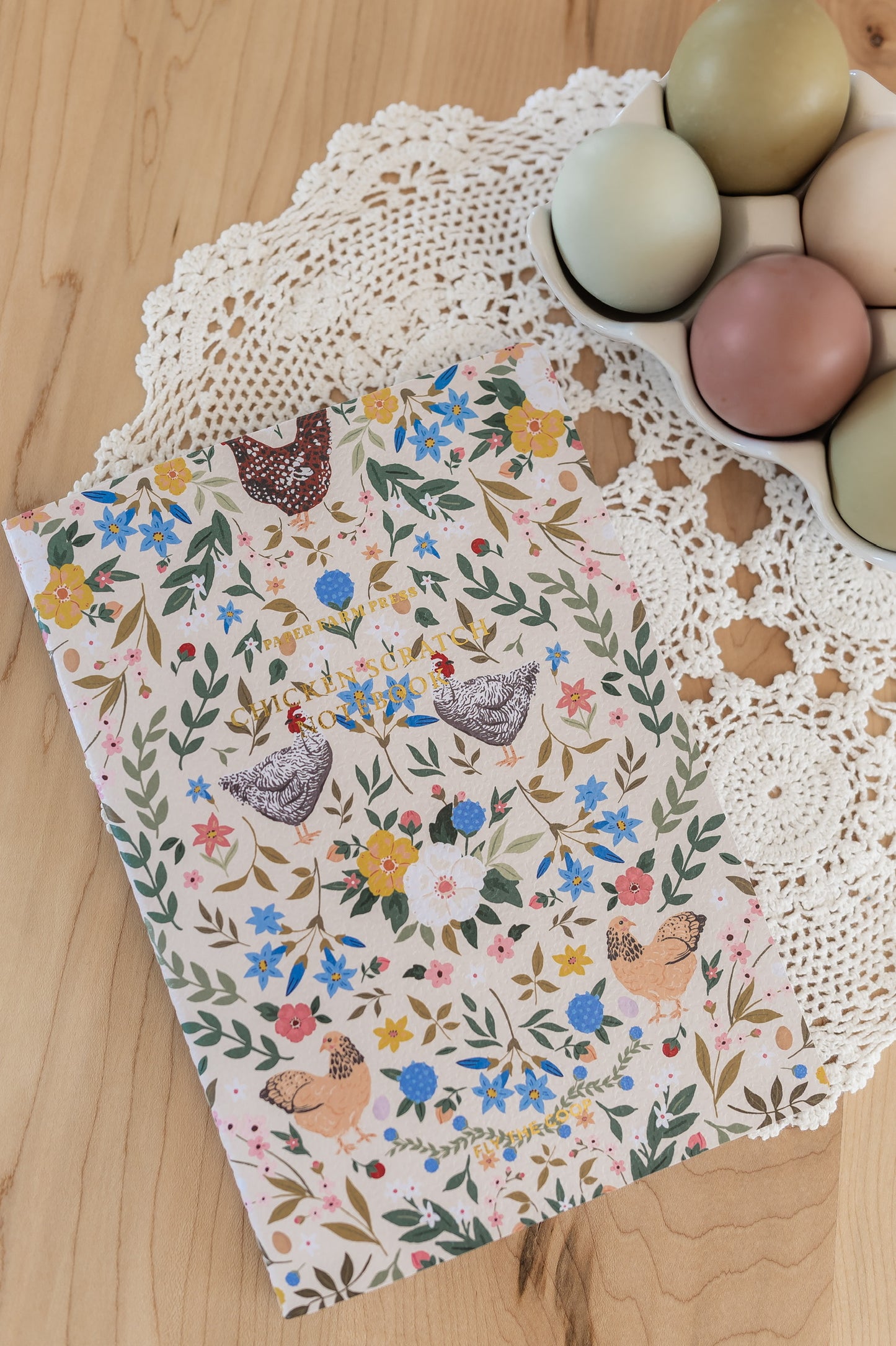 Chickens & Flowers Stitched Notebook