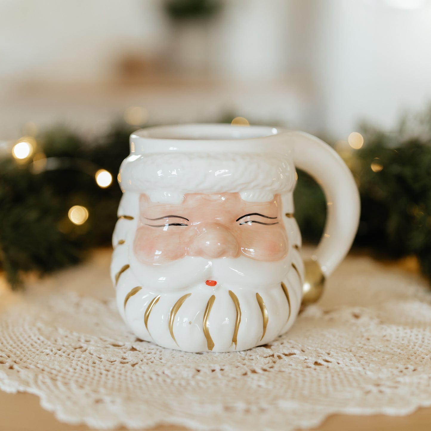 Santa Mug | White/Gold
