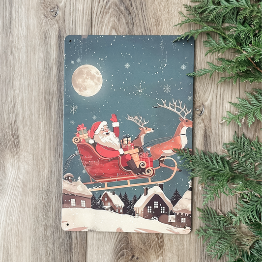 Santa Sleigh | Tin Sign