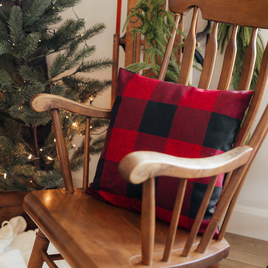 Buffalo Check Pillow | Red and Black