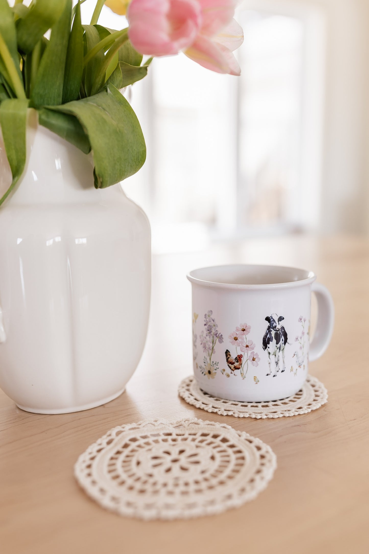 Round Crocheted Doilies | Set of 2