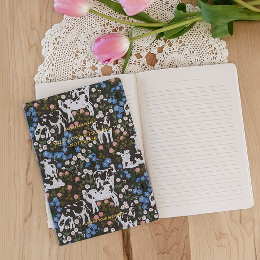Cows & Flowers Stitched Notebook