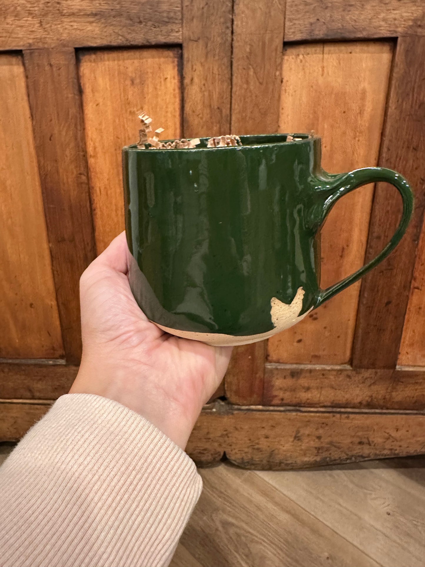 Chicken Pottery Mug | Forest Green