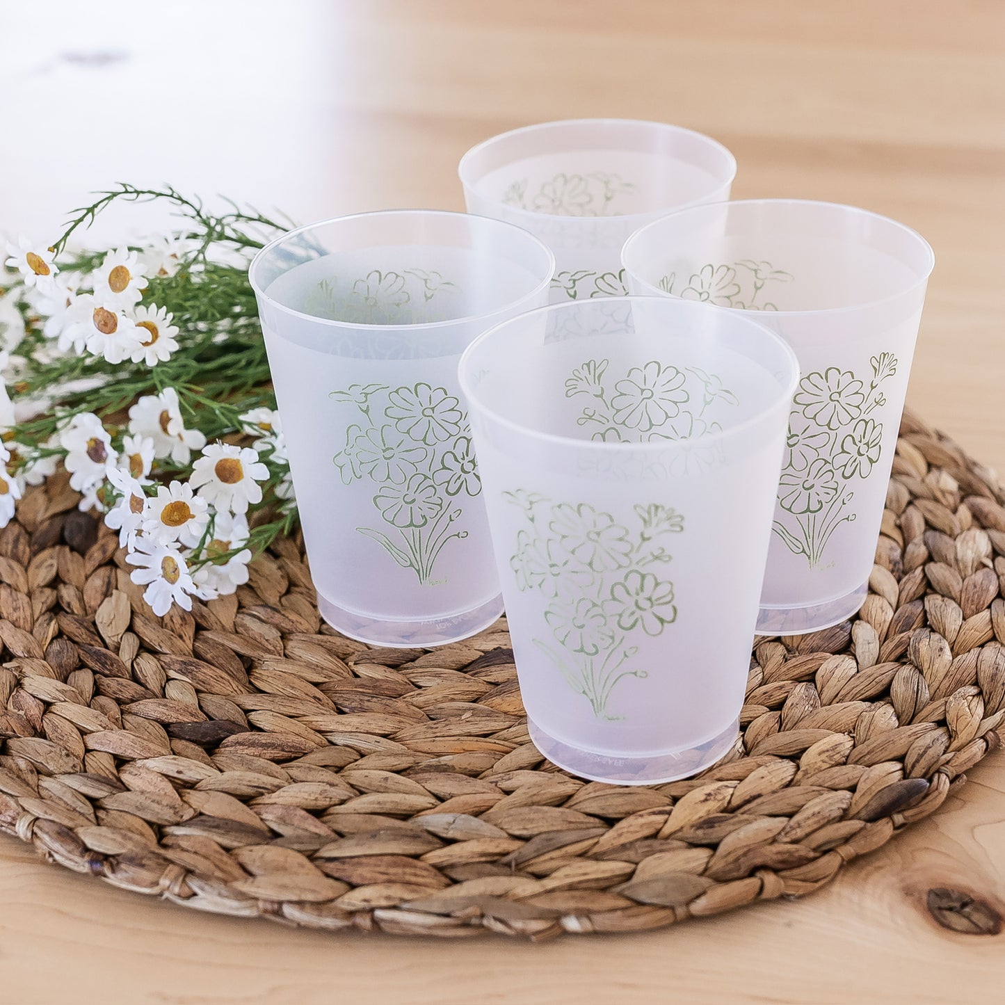 Vintage Floral Cups | Set of 4