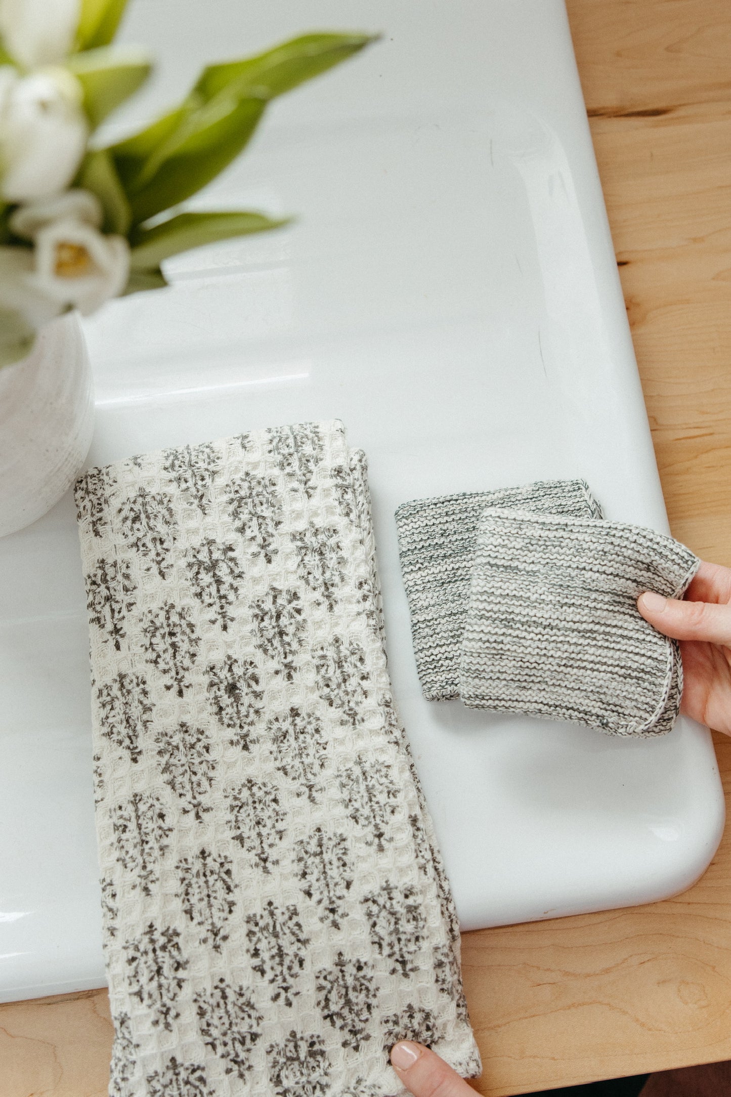 Block Print Waffle Dishtowel