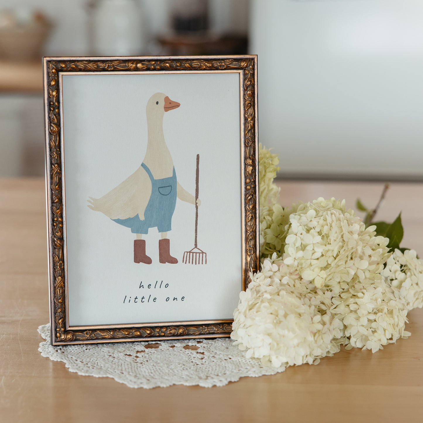 Hello Little One Bronzed Frame Print | 9x12