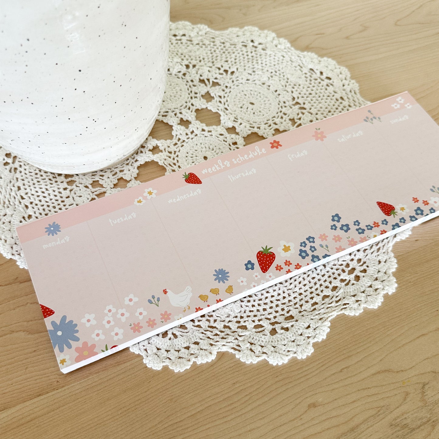 Strawberry Weekly Notepad