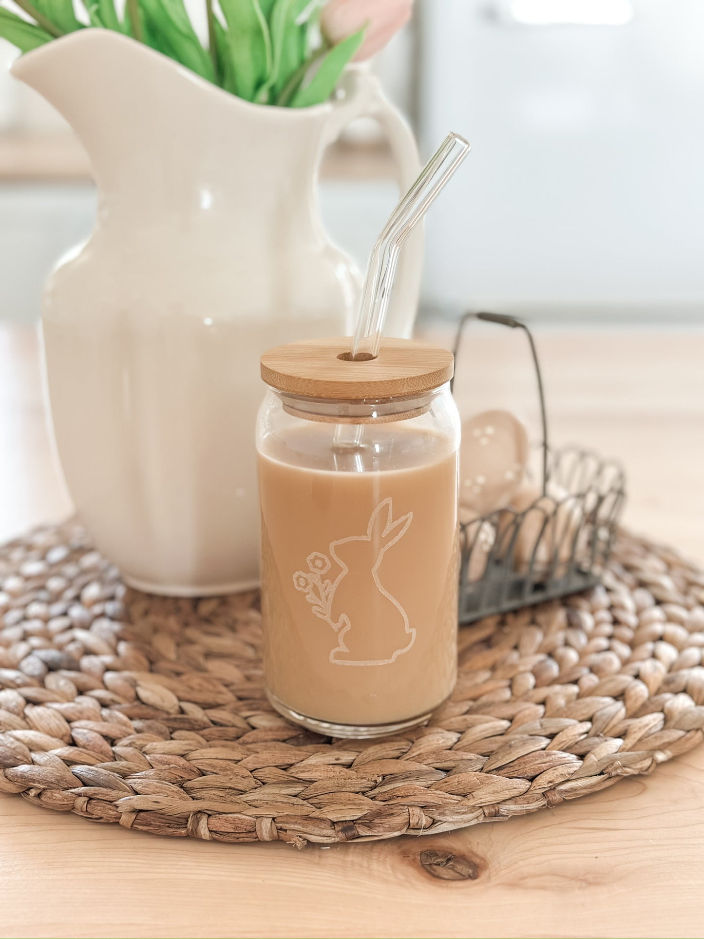Spring Bunny Drinking Glass | 16 oz.