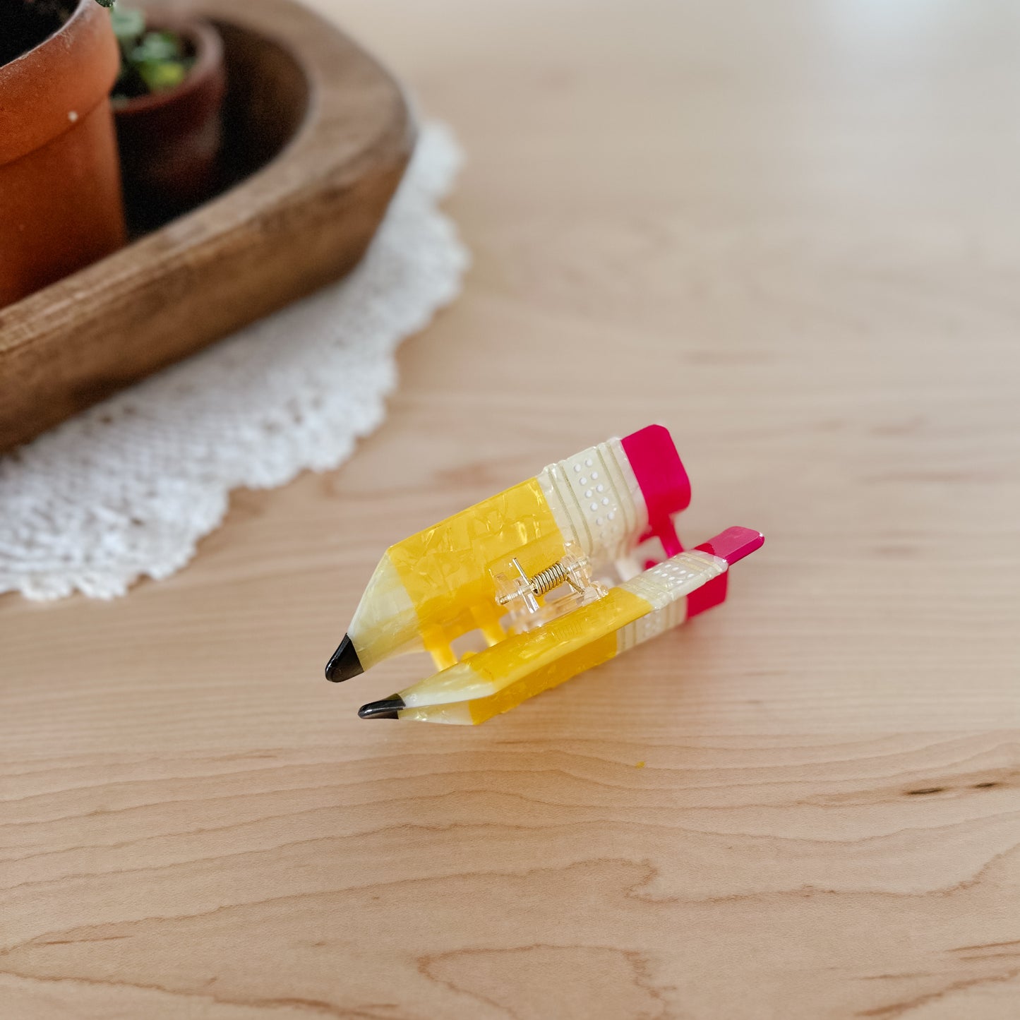 Shimmery Pencil Claw Clip