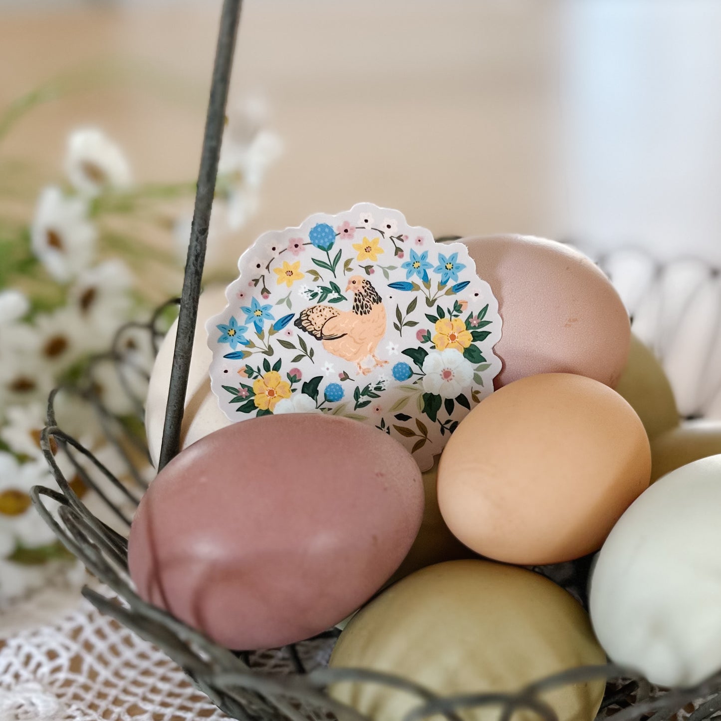 Chickens & Flowers | Sticker