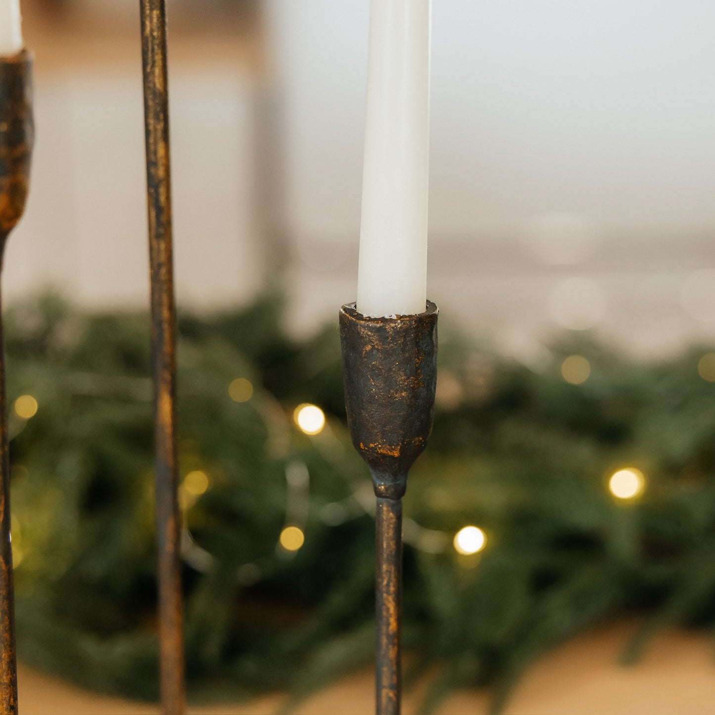 Cast Iron Elegant Candlestick Holder | Set of 3