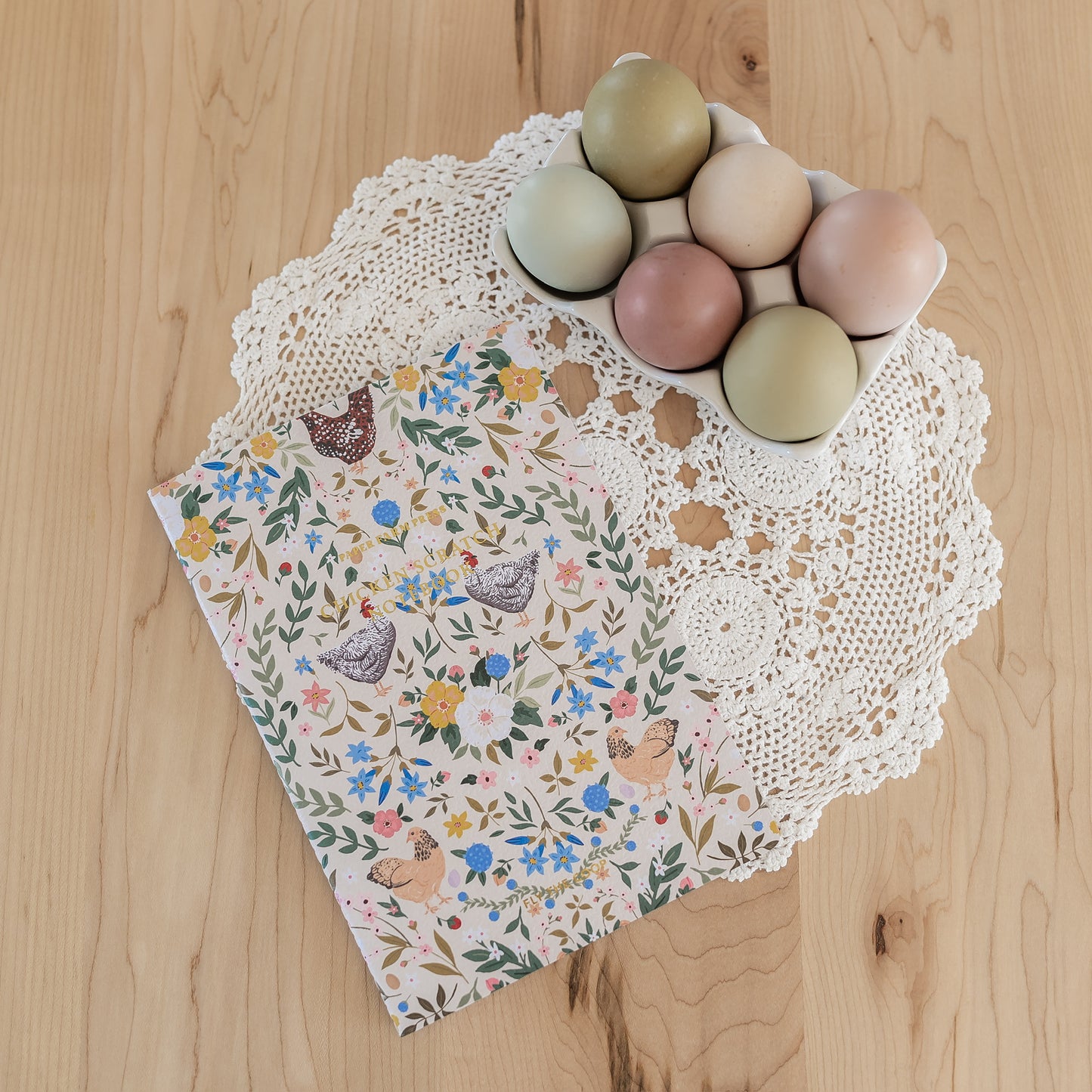 Chickens & Flowers Stitched Notebook