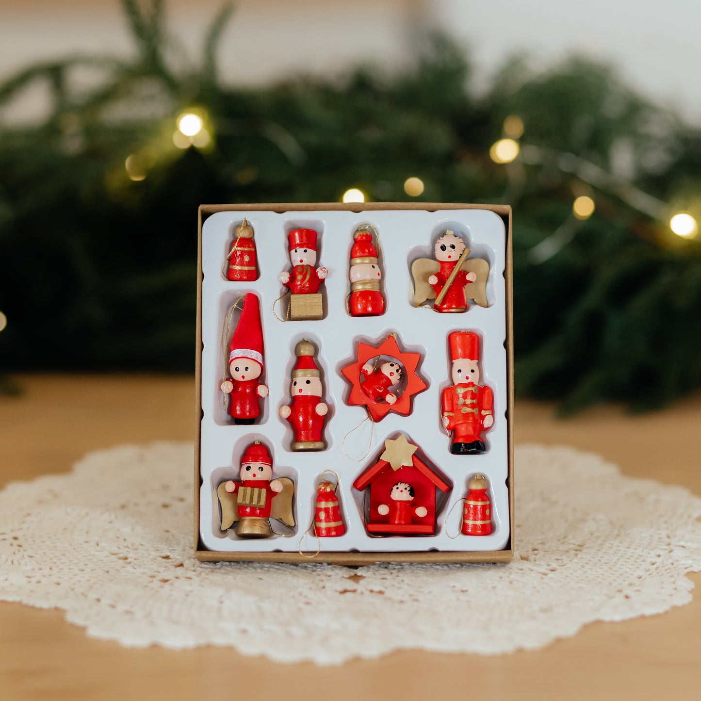 Red Vintage Ornaments | Set of 12