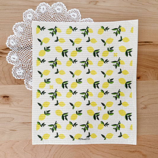 Large Lemon Sponge Cloth Mat