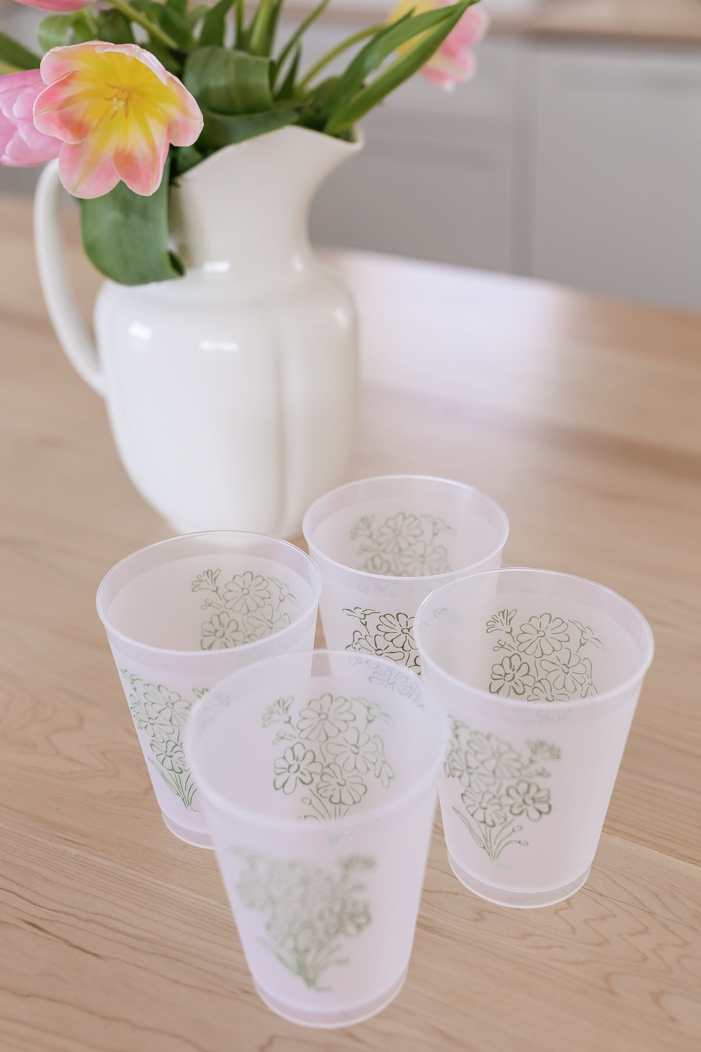 Vintage Floral Cups | Set of 4