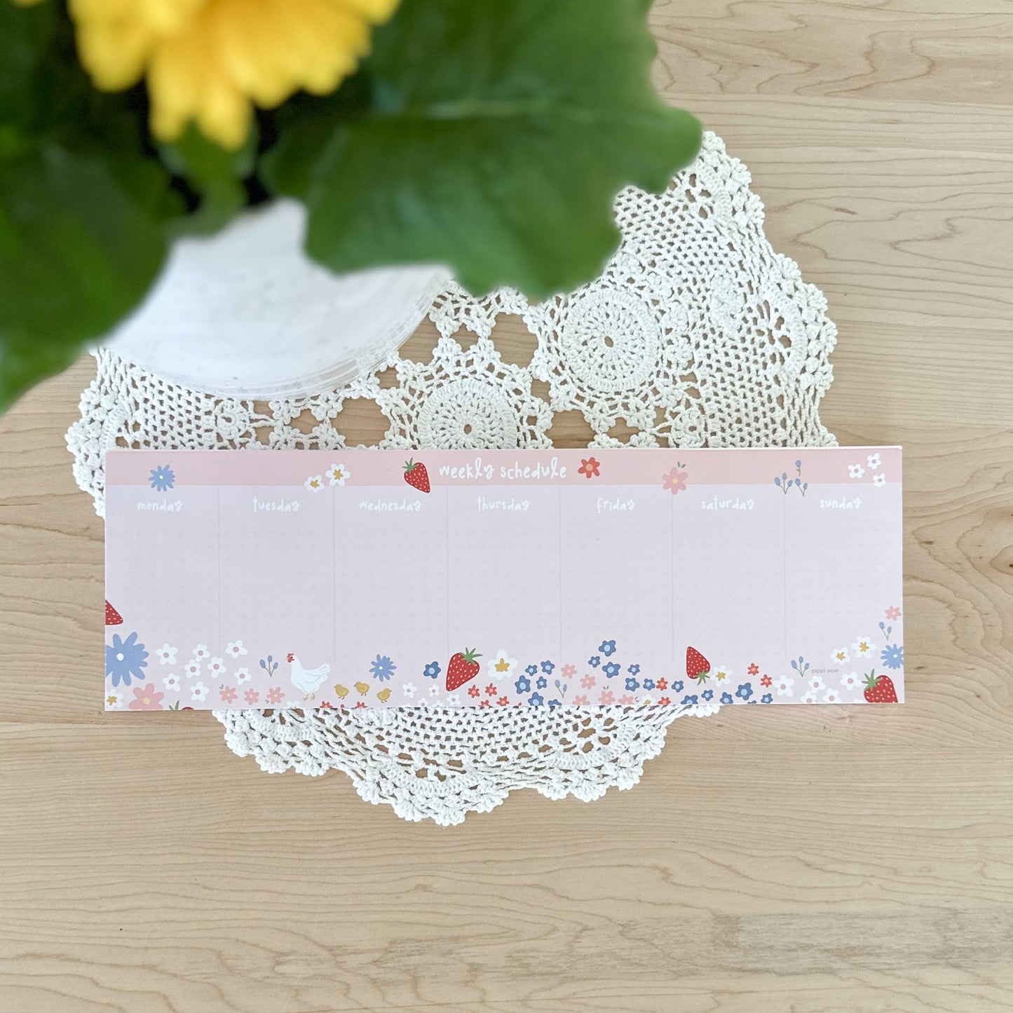 Strawberry Weekly Notepad