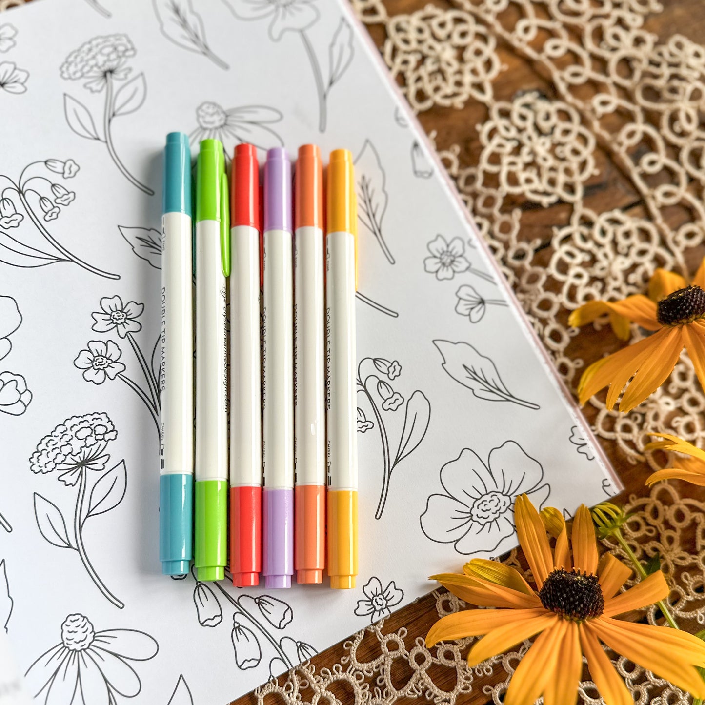 Pastel Rainbow Double Tip Markers