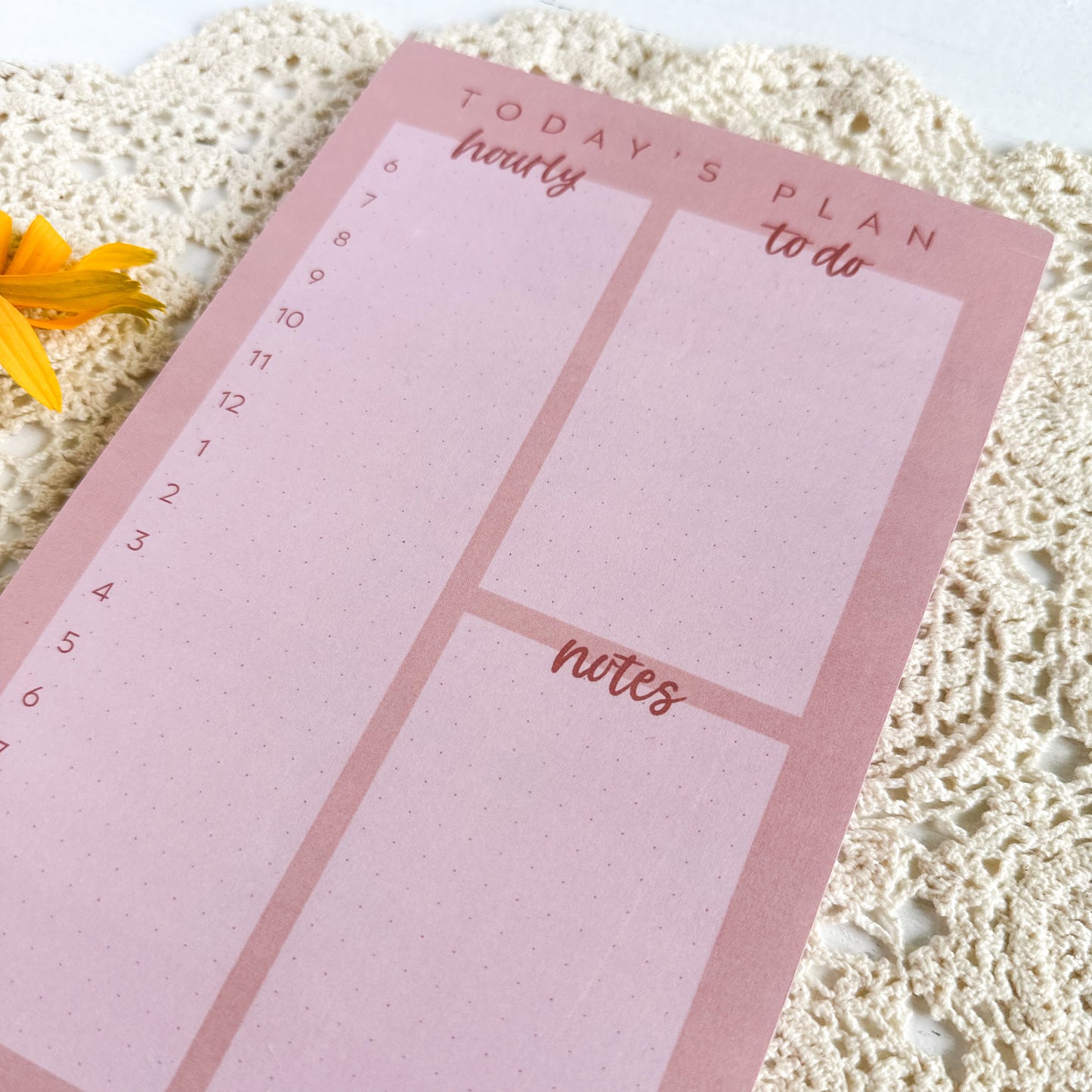Daily Planner Notepad, Mauve Pink
