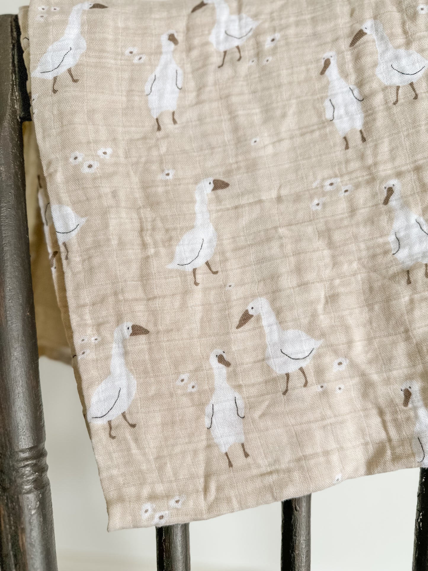 Cream Goose Swaddle Blanket