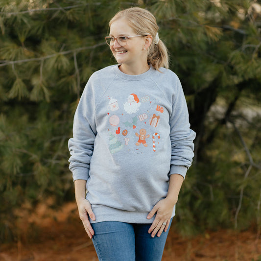Vintage Christmas Grey Crewneck