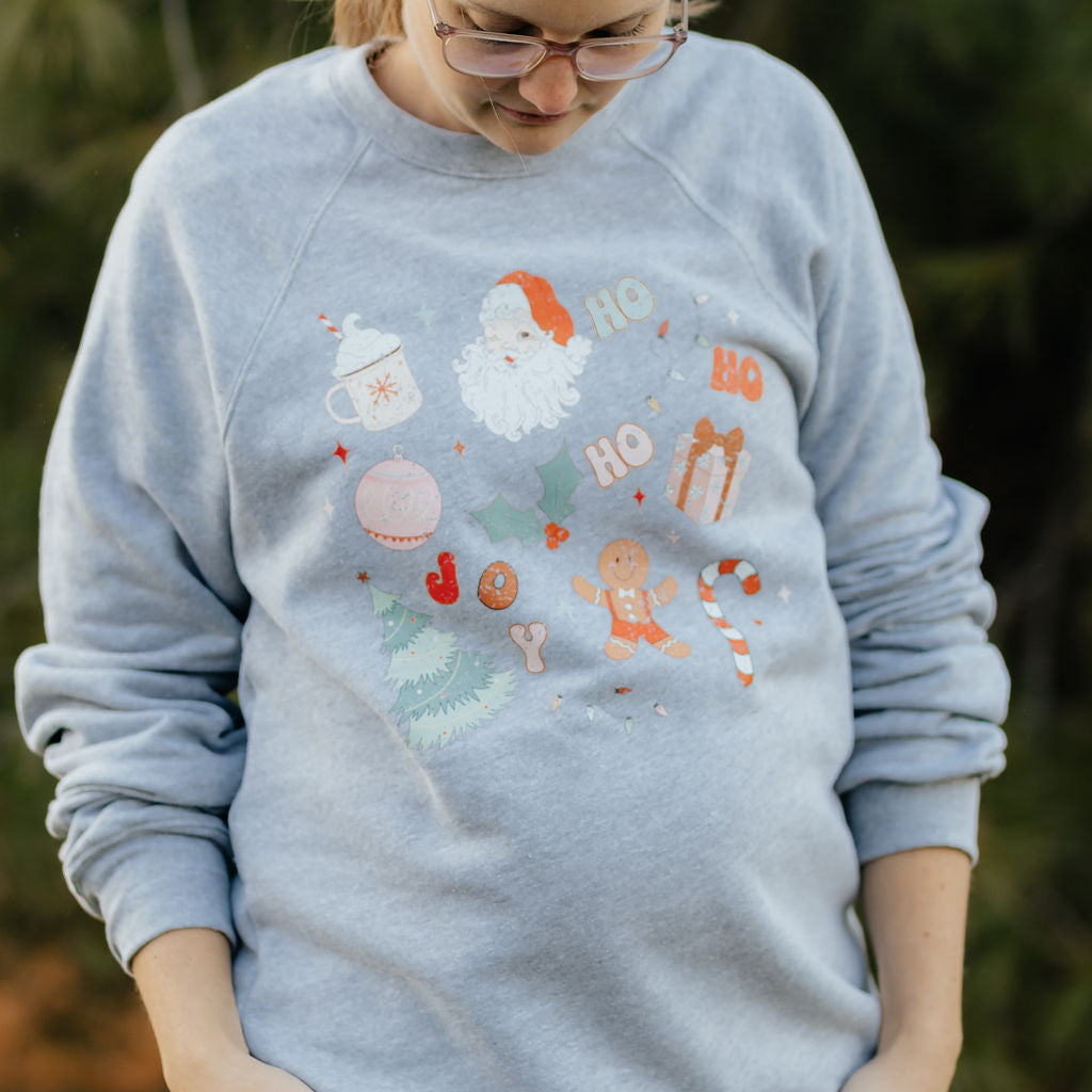 Vintage Christmas Grey Crewneck